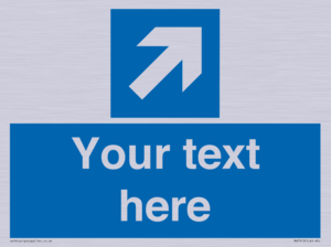 Custom Directional signage blue up right arrow 